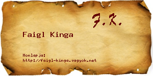 Faigl Kinga névjegykártya